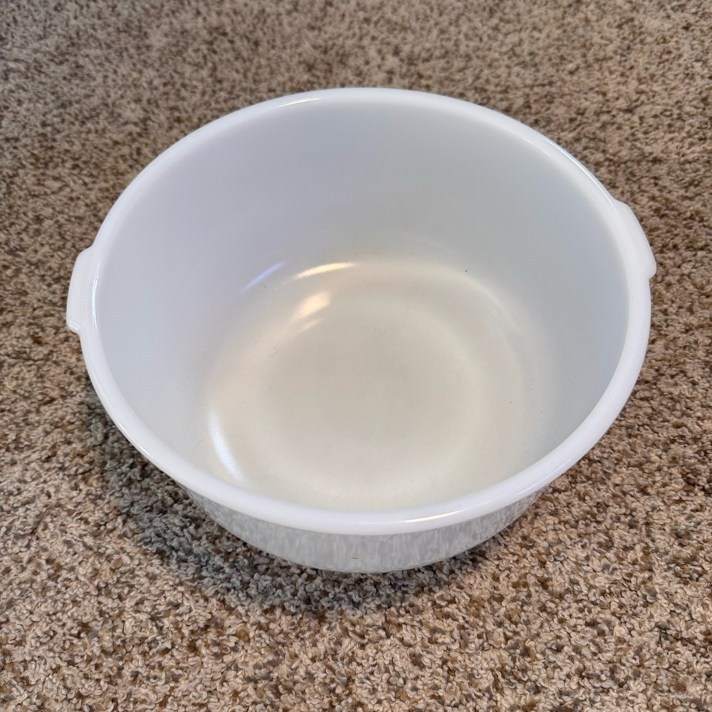 Vintage Glasbake Mixmaster Sunbeam 19CJ Large White Mixer Mixing Bowl